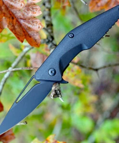 Promo 🛒 Brous Blades Division Linerlock, 4.5" Black Plain Blade, Black Polymer Handle ⌛