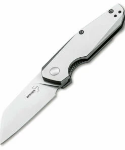 Coupon 😍 Boker Plus 01BO083 Petit Linerlock, 2.8" D2 Plain Blade, Stainless Steel Handle ✔️
