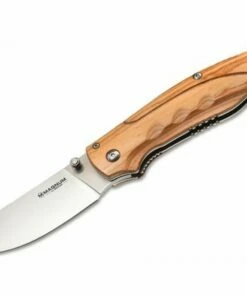 Best Sale ✨ Boker Magnum 01MB700 Pakka Hunter, 3.7" 440 Plain Blade, Pakka Wood Handle 🧨