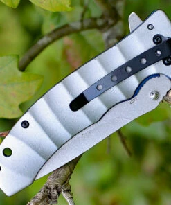 Buy 👏 Boker Magnum 01RY199 Blue Drop, 3.7" 440A Plain Blade, Gray Aluminium Handle 🔥 -Automatic Knives shop 01ry199.jpg.1 71505.1566585983