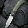 Flash Sale ❤️ CIVIVI Knives CIVIVI Rustic Gent C914B, 2.97" D2 Satin Clip Point Blade, Green Micarta Handle w/Carbon Fiber Bolster 👏