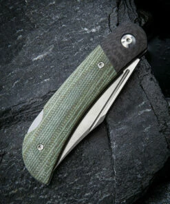 Flash Sale ❤️ CIVIVI Knives CIVIVI Rustic Gent C914B, 2.97" D2 Satin Clip Point Blade, Green Micarta Handle w/Carbon Fiber Bolster 👏 -Automatic Knives shop 1 191202101528 70280.1621953850