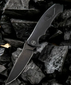 Best reviews of ✨ We Knife Co. We Knife Kellen Bogardus 37 Framelock Folder 910D, 4.07” Bohler M390 Black Stonewash Drop Point Plain Blade, Black Titanium Handle 🎉