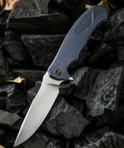 Brand new 🔥 We Knife Co. We Knife Kellen Bogardus 37 Framelock Folder 910B, 4.07” Bohler M390 Bead Blast Drop Point Plain Blade, Blue Titanium Handle 😍