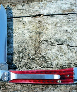 Discount ⌛ Case 10306 Kickstart TrapperLock A/O, Pocket worn Old Red Bone Handle (6154AC SS) 💯 -Automatic Knives shop 10306.4 53171.1585248953