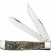 Cheapest 🧨 Case John Wayne Trapper 10705, Tru-Sharp SS Blade, Natural Bone with Amber Color Wash Handle 🔥