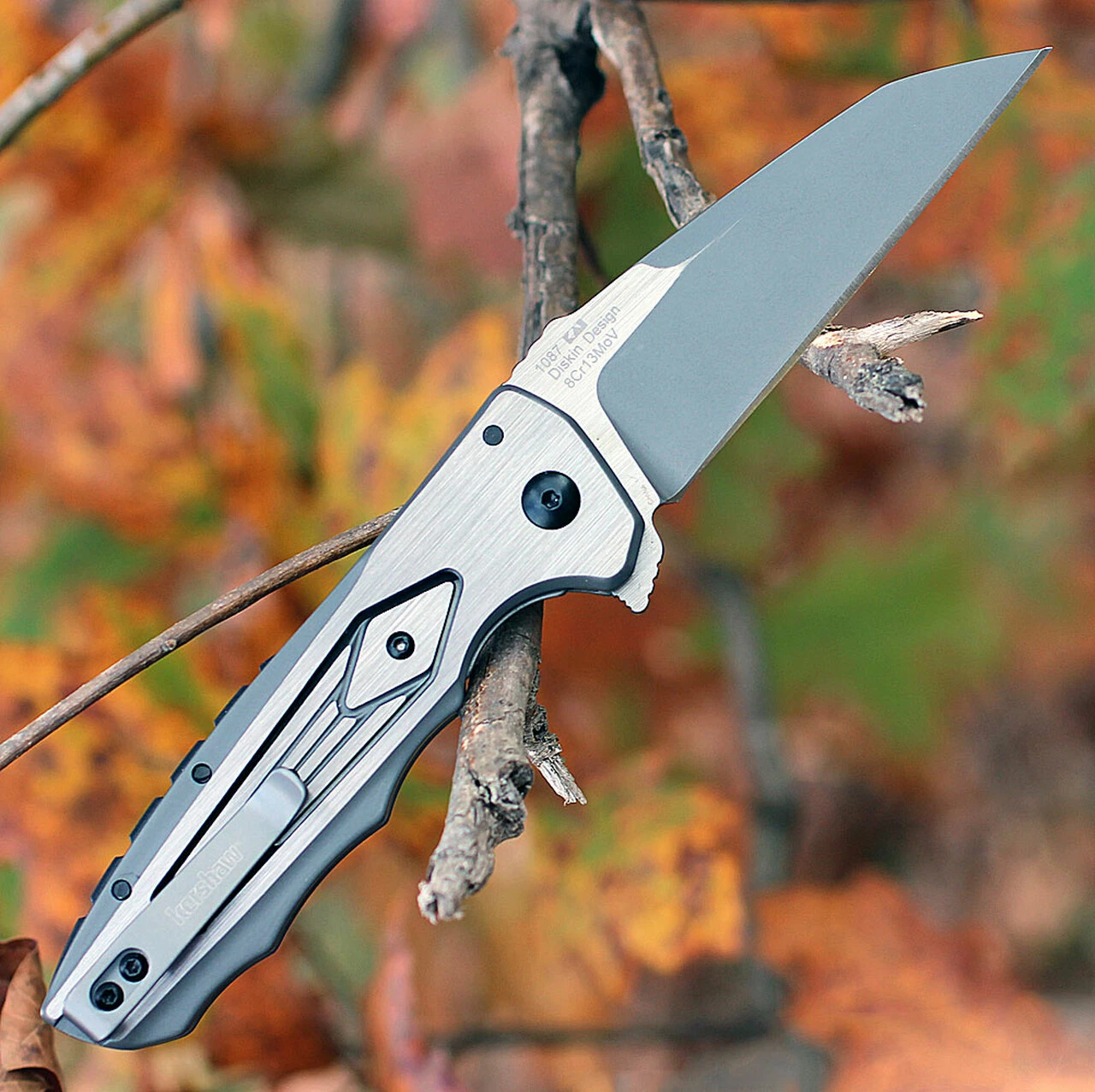 Outlet 😀 Kershaw Knives Kershaw Deadline 1087, 3.8 in. 8Cr13MoV Plain Blade, Stainless Steel Handle 😍 2 Outlet 😀 Kershaw Knives Kershaw Deadline 1087, 3.8 in. 8Cr13MoV Plain Blade, Stainless Steel Handle 😍 - Image 2