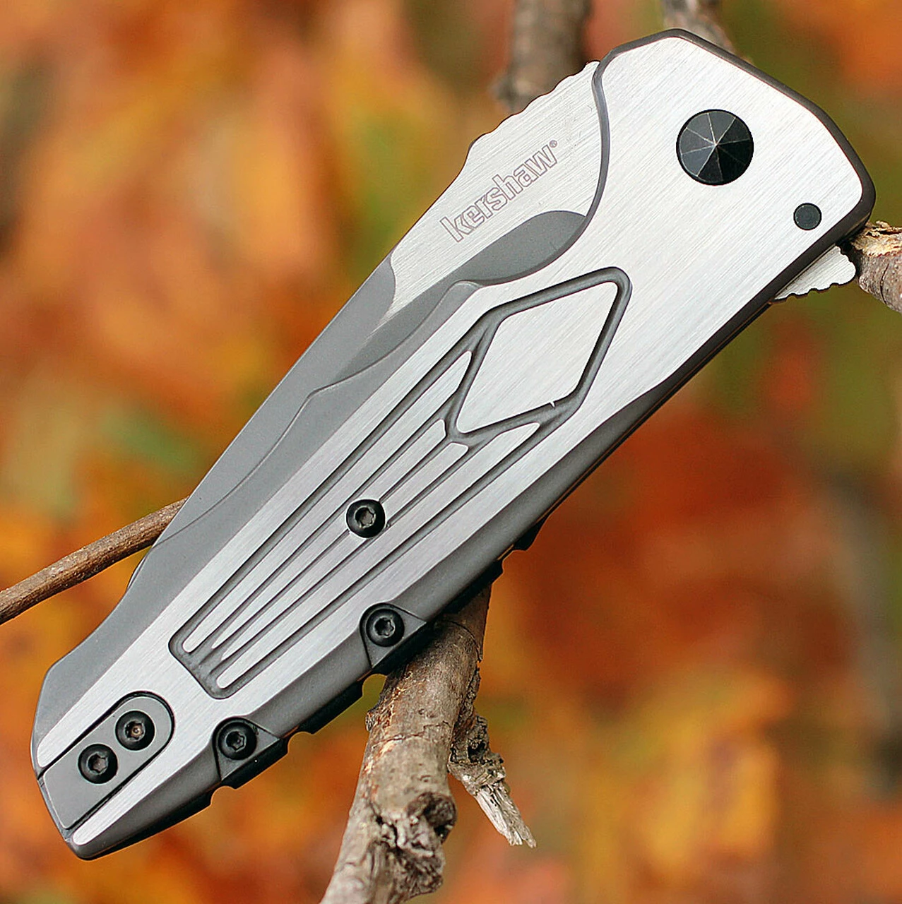 Outlet 😀 Kershaw Knives Kershaw Deadline 1087, 3.8 in. 8Cr13MoV Plain Blade, Stainless Steel Handle 😍 4 Outlet 😀 Kershaw Knives Kershaw Deadline 1087, 3.8 in. 8Cr13MoV Plain Blade, Stainless Steel Handle 😍 - Image 4