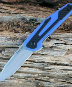 New 🌟 Kershaw Knives Kershaw 1160BLU Fraxion, 2.75" 8Cr13MoV Plain Satin Blade, Blue G-10/Carbon Fiber Overlay ⌛