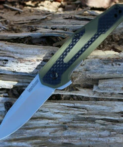 Coupon 🔥 Kershaw Knives Kershaw 1160OL Fraxion, 2.75" 8Cr13MoV Plain Satin Blade, OD Green G-10/Carbon Fiber Overlay 🔔