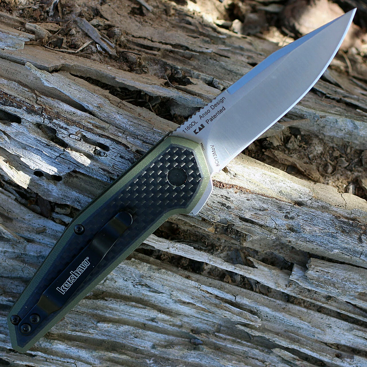 Coupon 🔥 Kershaw Knives Kershaw 1160OL Fraxion, 2.75" 8Cr13MoV Plain Satin Blade, OD Green G-10/Carbon Fiber Overlay 🔔 2 Coupon 🔥 Kershaw Knives Kershaw 1160OL Fraxion, 2.75" 8Cr13MoV Plain Satin Blade, OD Green G-10/Carbon Fiber Overlay 🔔 - Image 2