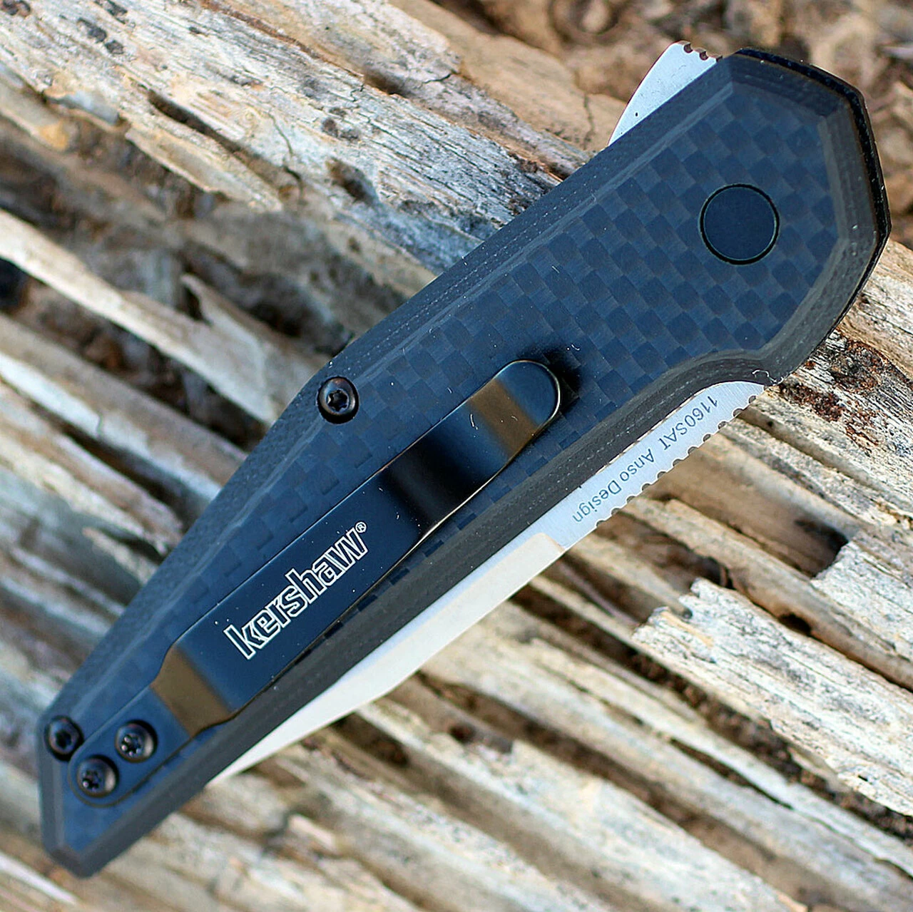 Top 10 😀 Kershaw Knives Kershaw 1160SAT Fraxion, 2.75" 8Cr13MoV Plain Satin Blade, Black G-10/Carbon Fiber Overlay 😍 4 Top 10 😀 Kershaw Knives Kershaw 1160SAT Fraxion, 2.75" 8Cr13MoV Plain Satin Blade, Black G-10/Carbon Fiber Overlay 😍 - Image 4