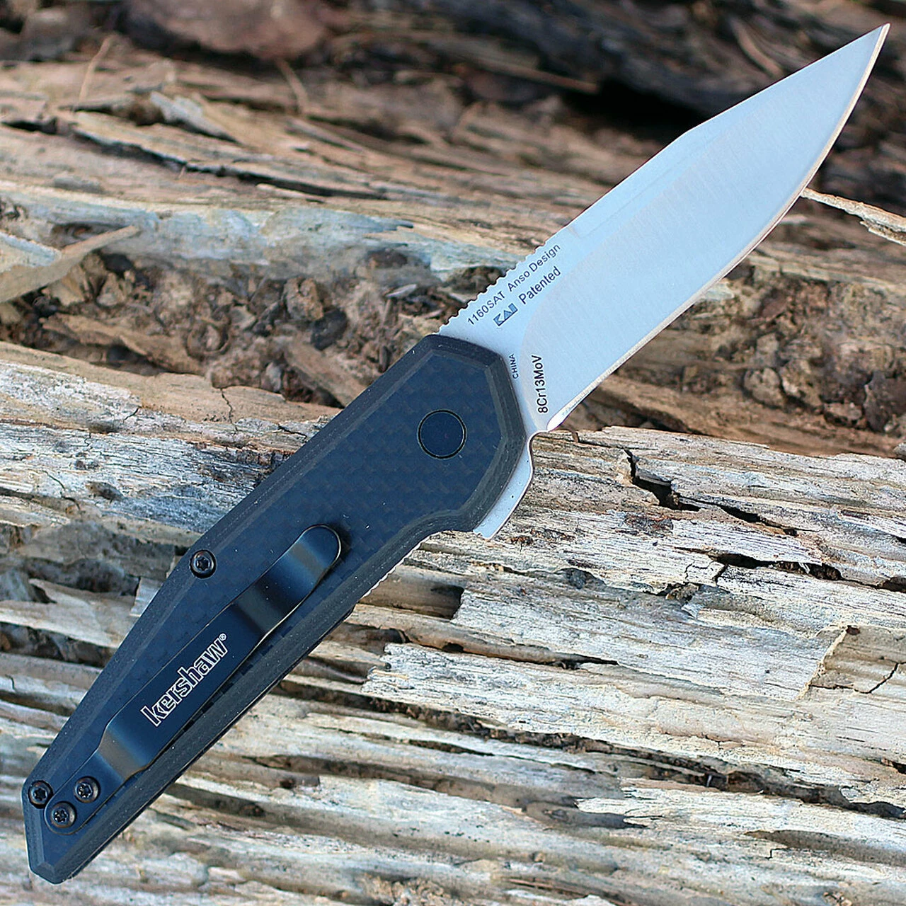 Top 10 😀 Kershaw Knives Kershaw 1160SAT Fraxion, 2.75" 8Cr13MoV Plain Satin Blade, Black G-10/Carbon Fiber Overlay 😍 2 Top 10 😀 Kershaw Knives Kershaw 1160SAT Fraxion, 2.75" 8Cr13MoV Plain Satin Blade, Black G-10/Carbon Fiber Overlay 😍 - Image 2