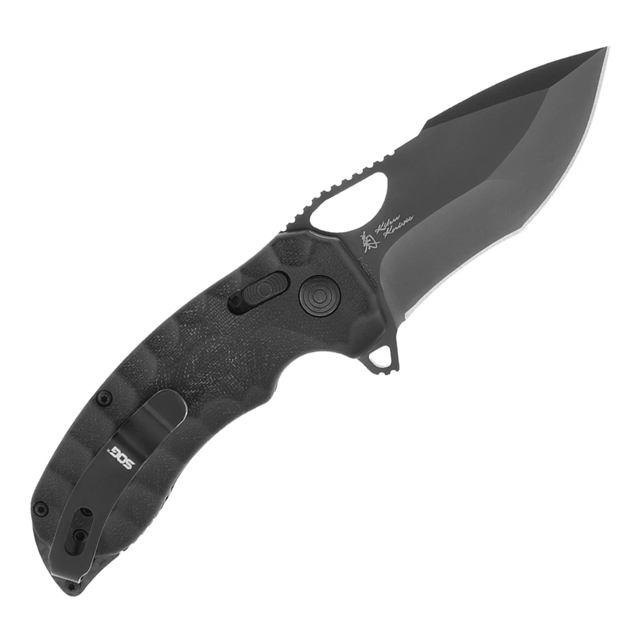 Wholesale 🎉 SOG Kiku LTE XR 12-27-04-57, 3.03" CTS-XHP Stainless Steel Black Plain Blade, Black Micarta Handles 🎉 2 Wholesale 🎉 SOG Kiku LTE XR 12-27-04-57, 3.03" CTS-XHP Stainless Steel Black Plain Blade, Black Micarta Handles 🎉 - Image 2