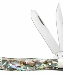 Budget 👍 CASE TINY TRAPPER 12018, 2.38" CLOSED LENGTH SS BLADE, SMOOTH ABALONE HANDLE 🔥