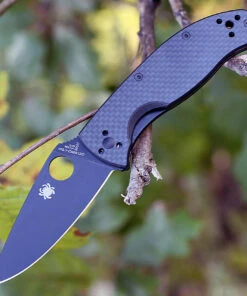 Buy 🛒 Spyderco Knives Spyderco C122CFBBKP Tenacious, 3.39" 8Cr13MoV Black Plain Blade, Carbon Fiber Handle ❤️