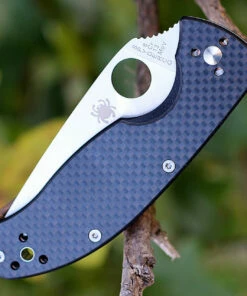 Best Sale 🤩 Spyderco Knives Spyderco C122CFP Tenacious, 3.39" 8Cr13MoV Plain Blade, Carbon Fiber Handle 💯 -Automatic Knives shop 122cfp.3 18999.1566585885