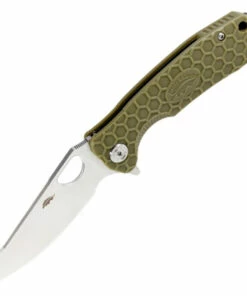 Wholesale 🔔 Honey Badger Knives Honey Badger Large Leaf Flipper - Green FRN (3.6" 8Cr13MoV Satin) HB1290 🎁