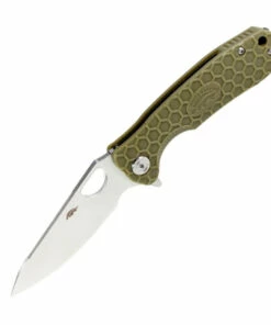 Outlet 👍 Honey Badger Knives Honey Badger Medium Leaf Flipper - Green FRN (3.2" 8Cr13MoV Satin) HB1300 🌟