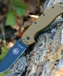 Coupon 👏 BRK Avispa 1302CBB, 3.5", Black D2 Steel, Plain Edge, Drop Point, Design by Esee Knives, Coyote Brown Nylon handles 🔥