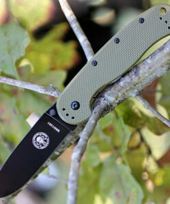 Outlet 👏 BRK Avispa 1302ODB, 3.5", Black EDP Coated D2 Steel, Plain Edge, Drop Point, Design by Esee Knives, OD Green Nylon handles ✨
