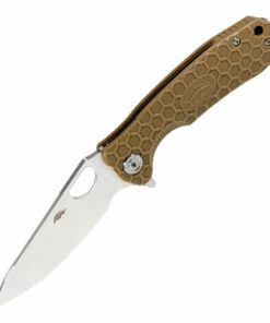 Deals 🤩 Honey Badger Knives Honey Badger Small Leaf Flipper - Tan FRN (2.8" 8Cr13MoV Satin) HB1309 👏