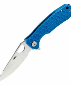 Flash Sale 🎉 Honey Badger Knives Honey Badger Small Leaf Flipper - Blue FRN (2.8" 8Cr13MoV Satin) HB1311 😍