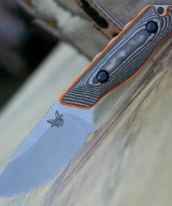 Hot Sale ✨ Benchmade Knives Benchmade 15017-1 Hidden Canyon Hunter, 2.79" CPM-S90V Satin Drop Point Blade, Richlite/Orange G10 Handle ❤️