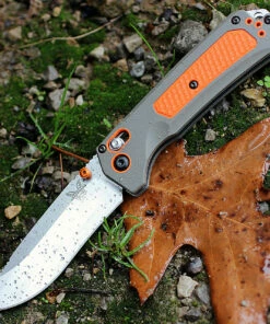 Cheap 🤩 Benchmade Knives Benchmade Hunt 15061 Grizzly Ridge, 3.5" CPM-S30V Plain Blade, Gray/Orange Grivory Handle 🎉