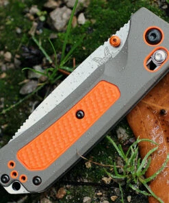 Cheap 🤩 Benchmade Knives Benchmade Hunt 15061 Grizzly Ridge, 3.5" CPM-S30V Plain Blade, Gray/Orange Grivory Handle 🎉 -Automatic Knives shop 15061.3 08699.1566585907