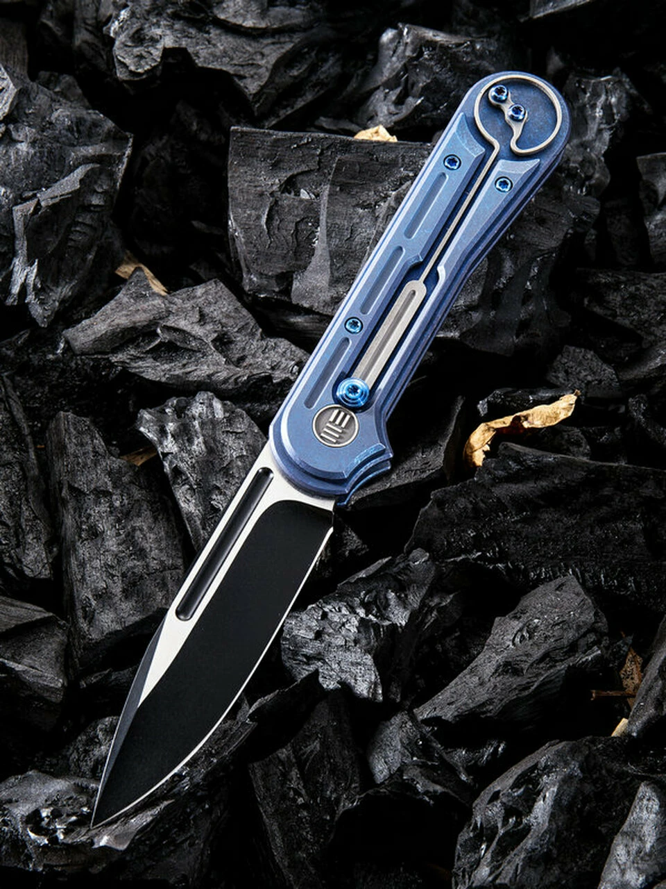 Best Sale 🌟 We Knife Co. We Knife Double Helix Folder 815C, 3.3" CPM S35VN Black Two-Tone Drop Point Plain Blade, Blue Titanium Handle ✨ 1 Best Sale 🌟 We Knife Co. We Knife Double Helix Folder 815C, 3.3" CPM S35VN Black Two-Tone Drop Point Plain Blade, Blue Titanium Handle ✨