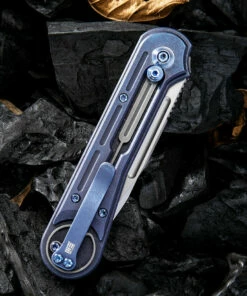 Buy 😍 We Knife Co. We Knife Double Helix Folder 815D, 3.3" CPM S35VN Stonewash Drop Point Plain Blade, Blue Titanium Handle 👍 -Automatic Knives shop 1532500766618339 91150.1582304048