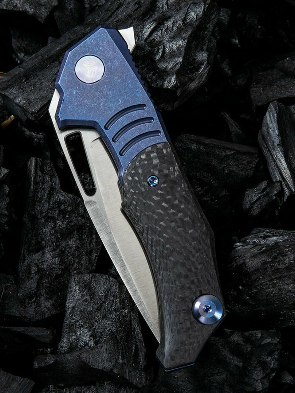 Best reviews of 💯 We Knife Co. We Knife Stixx Framelock Folder 817A, 3.45” Bohler-M390 Satin Drop Point Plain Blade, Carbon Fiber and Blue Titanium Handle ✔️ 3 Best reviews of 💯 We Knife Co. We Knife Stixx Framelock Folder 817A, 3.45” Bohler-M390 Satin Drop Point Plain Blade, Carbon Fiber and Blue Titanium Handle ✔️ - Image 3