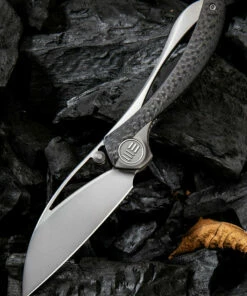 Buy 🎁 We Knife Co. We Knife Pleroma Linerlock Folder 821A, 2.95” Bohler M390 Wharncliffe Satin Plain Blade, Titanium Inlay Carbon Fiber Handle 😍