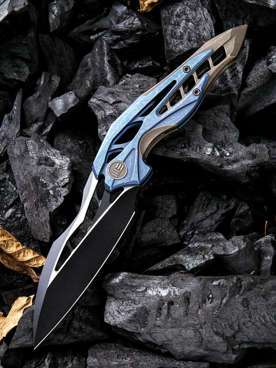 Flash Sale ✔️ We Knife Co. We Knife Arrakis Framelock Folder 906B, 3.45” Bohler M390 Black Wharncliffe Plain Blade, Blue and Bronze Stonewash Titanium Handle 👏 1 Flash Sale ✔️ We Knife Co. We Knife Arrakis Framelock Folder 906B, 3.45” Bohler M390 Black Wharncliffe Plain Blade, Blue and Bronze Stonewash Titanium Handle 👏