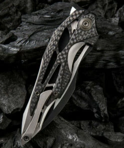 Buy 💯 We Knife Co. We Knife Arrakis Framelock Folder 906CFD, 3.45” Bohler M390 Wharncliffe Black Stonewash Plain Blade, Titanium Inlay Carbon Fiber Handle 👏 -Automatic Knives shop 1552901599687322 57413.1582142859