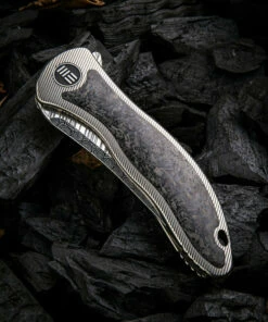 Promo 😍 We Knife Co. We Knife Synergy 2 Framelock Folder 912CFDS2, 3.49" Heimskringla Damasteel Tanto Plain Blade, 6AL4V Titanium with Shredded Carbon Fiber Inlay Handle 💯 -Automatic Knives shop 1575253517522538 21090.1582054041