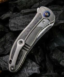 Outlet ❤️ We Knife Co. We Knife Synergy 2 Framelock Folder 912CFDS1, 3.49" Heimskringla Damasteel Tanto Plain Blade, 6AL4V Titanium with Shredded Carbon Fiber Inlay Handle 👍 -Automatic Knives shop 1575253664176375 94965.1582055194