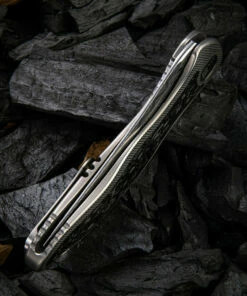 Outlet ❤️ We Knife Co. We Knife Synergy 2 Framelock Folder 912CFDS1, 3.49" Heimskringla Damasteel Tanto Plain Blade, 6AL4V Titanium with Shredded Carbon Fiber Inlay Handle 👍 -Automatic Knives shop 1575253668816141 26111.1582055194