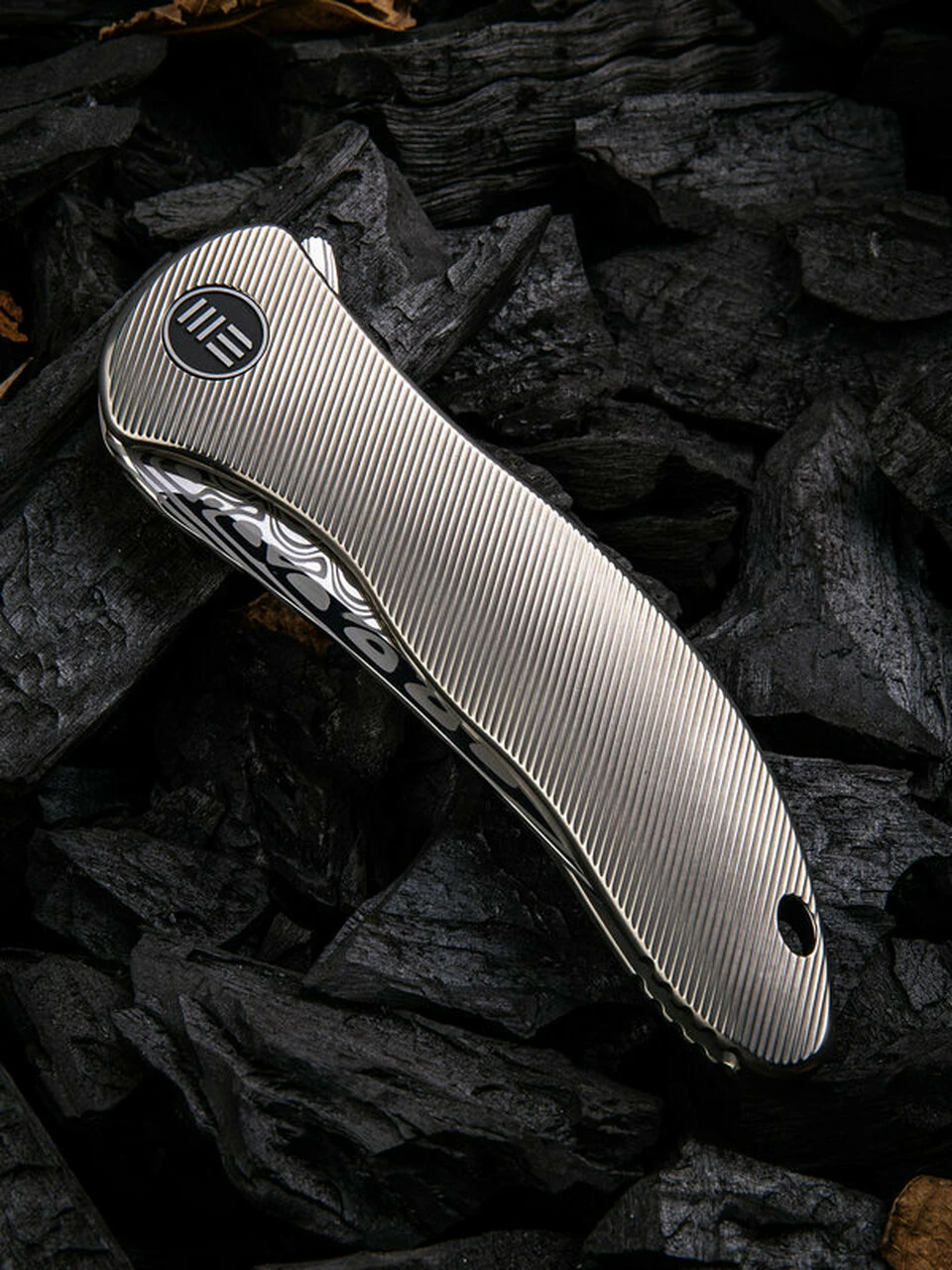 Cheap ๐ We Knife Co. We Knife Synergy 2 Framelock Folder 912DS1, 3.49" Heimskringla Damasteel Trailing Point Plain Blade, 6AL4V Titanium Satin Polished Grooved Handle ๐งจ 3 Cheap ๐ We Knife Co. We Knife Synergy 2 Framelock Folder 912DS1, 3.49" Heimskringla Damasteel Trailing Point Plain Blade, 6AL4V Titanium Satin Polished Grooved Handle ๐งจ - Image 3