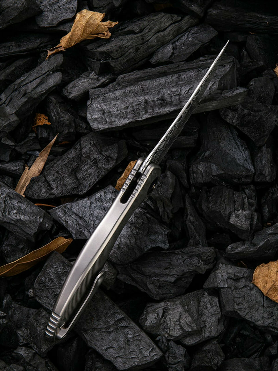 Cheap ๐ We Knife Co. We Knife Synergy 2 Framelock Folder 912DS1, 3.49" Heimskringla Damasteel Trailing Point Plain Blade, 6AL4V Titanium Satin Polished Grooved Handle ๐งจ 6 Cheap ๐ We Knife Co. We Knife Synergy 2 Framelock Folder 912DS1, 3.49" Heimskringla Damasteel Trailing Point Plain Blade, 6AL4V Titanium Satin Polished Grooved Handle ๐งจ - Image 6