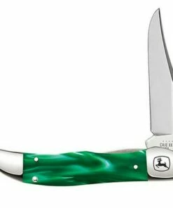 Best Sale 🔥 Case Kickstart Mid-Folding Hunter 15775 John Deere Smooth Green Pearl Kirinite Handle (101265AC SS) 🔔