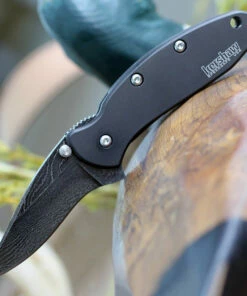 Flash Sale 🎁 Kershaw Knives Kershaw Chive Framelock A/O Dam KS1600DAMBK, 1.9" Damascus Plain Blade, Black 2Cr13 Stainless Handle 🎁