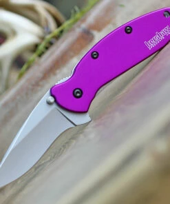 New 🎁 Kershaw Knives Kershaw 1620PUR Scallion, 2.4" 420HC Plain Blade, Purple Anodized Aluminum Handle 😀