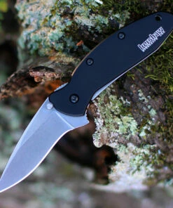 Outlet ❤️ Kershaw Knives Kershaw 1620SWBLK Scallion, 2.5" 420HC Plain Blade, Black Anodized Aluminum Handle 🛒