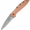 New 🎁 Kershaw Knives Kershaw LEEK-Copper KS1660CU, 3" CPM154 Stonewash Blade, Copper Handle 👏