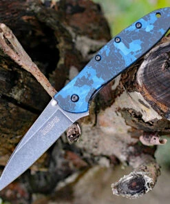 Cheapest 🎁 Kershaw Knives Kershaw Leek Digital Blue 1660DBLU, 3" Sandvik Blackwash Blade, Digital Blue Handle 🧨