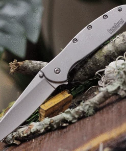 Buy 🤩 Kershaw Knives Kershaw Random Leek 1660R, 3" Sandvik 14C28N Bead Blasted Reverse Tanto Blade, Stainless Steel Handle ❤️