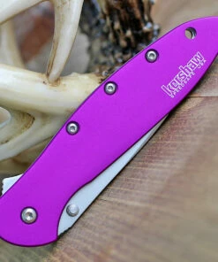 Cheap 🎁 Kershaw Knives Kershaw 1660PUR Leek, 3" Sandvik 14C28N Plain Blade, Purple Anodized Aluminum Handle 🛒 -Automatic Knives shop 1660pur.2 75865.1589555439
