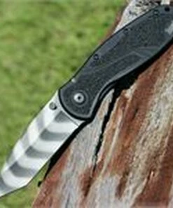 New 🌟 Kershaw Knives Kershaw 1670TTS Tiger Striped Blur, 3.4" CTS-BDZ1 Plain Blade, Black Anodized Aluminum Handle 😀